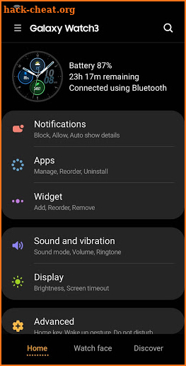 Galaxy Watch3 Plugin screenshot