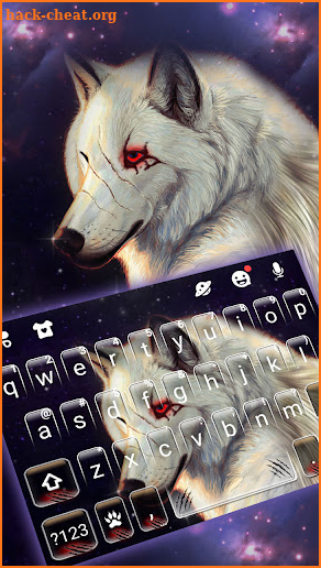 Galaxy White Wolf Keyboard Background screenshot