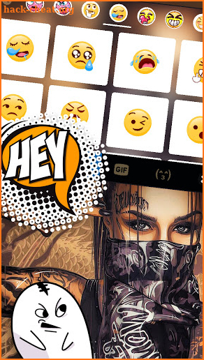 Gangsta Tattoo Girl Keyboard Background screenshot