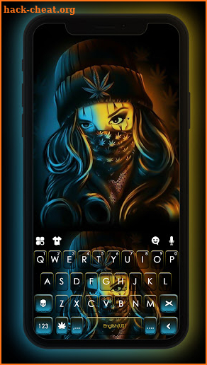 Gangster Mask Girl Keyboard Background screenshot