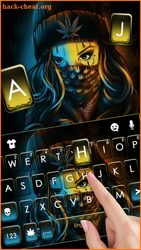 Gangster Mask Girl Keyboard Background screenshot