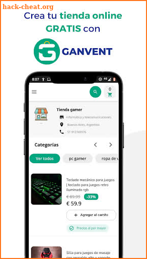 Ganvent: Crea tu tienda online screenshot