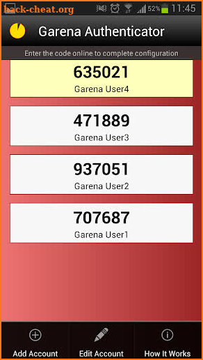 Garena Authenticator screenshot