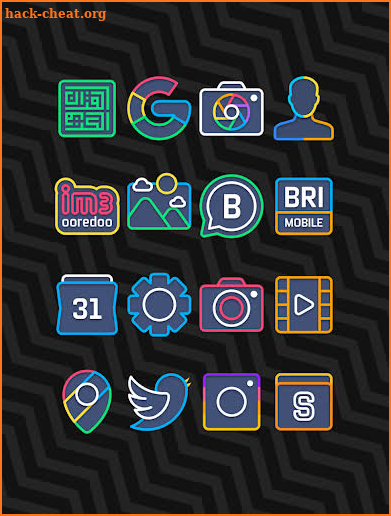 Garis Dark - Icon Pack screenshot