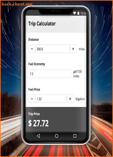 Gas Calculator for Trips screenshot