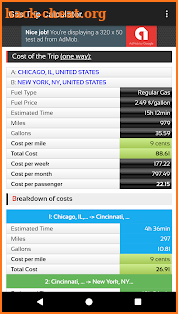 Gas Trip Calculator screenshot