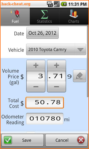 GasLog - Gas Mileage Tracker screenshot