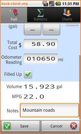 GasLog - Gas Mileage Tracker screenshot