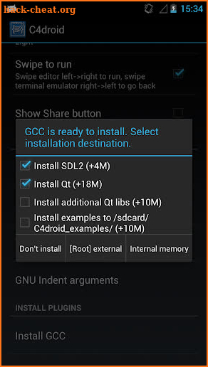 GCC plugin for C4droid screenshot