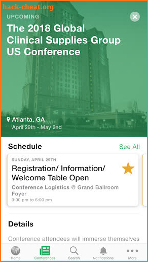 GCSG Conference App screenshot