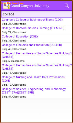 GCU Campus Map screenshot