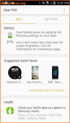 Gear Fit2 Plugin screenshot