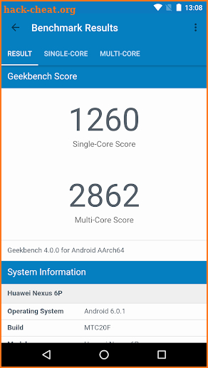 Geekbench 4 screenshot