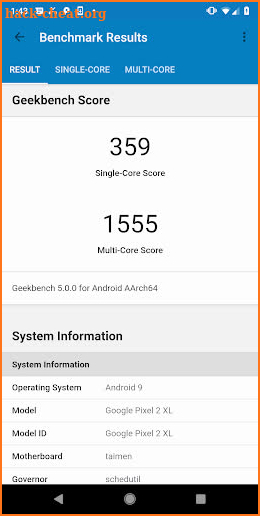 Geekbench 5 screenshot