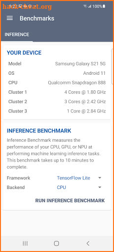 Geekbench ML screenshot