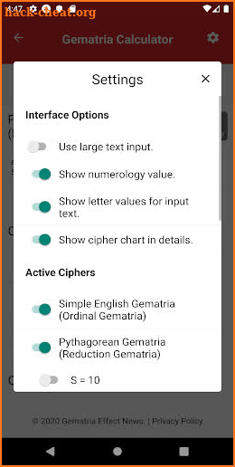 GEN Gematria Calculator screenshot