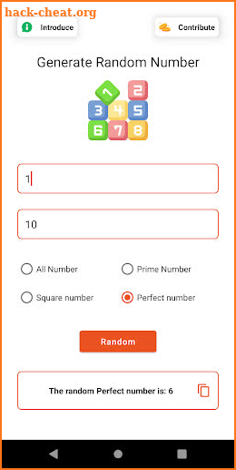 Generate Random Number screenshot