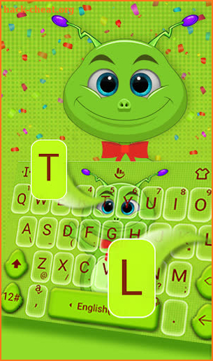 Genial Cute Cartoon Alien Keyboard Theme screenshot