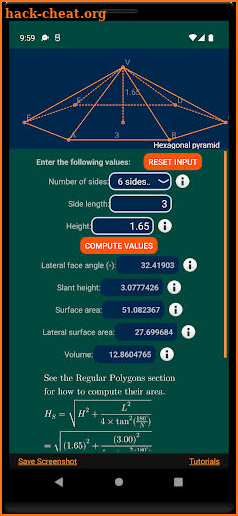 Geometry Calculator screenshot