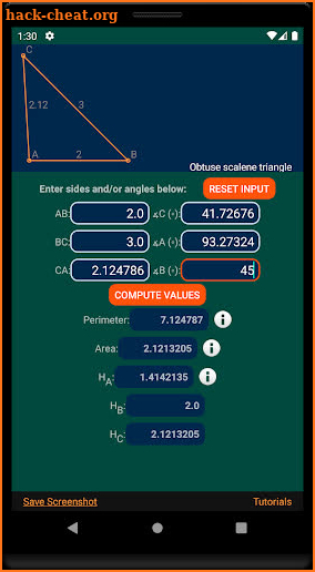 Geometry Calculator screenshot