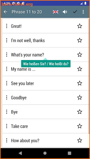 German phrases - learn German language screenshot