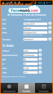 Gestograma y Calculadora de embarazo Facemamá screenshot