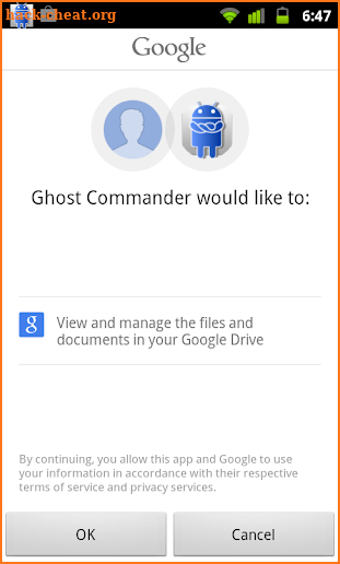 GhostCommander plugin: GDrive screenshot