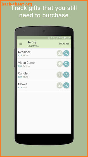 Gift Tracker - Christmas, Birthdays & More! screenshot