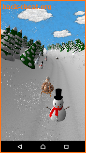 Girl on a sled. Snow slides. screenshot