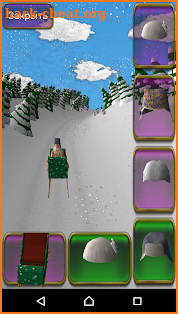 Girl on a sled. Snow slides. screenshot