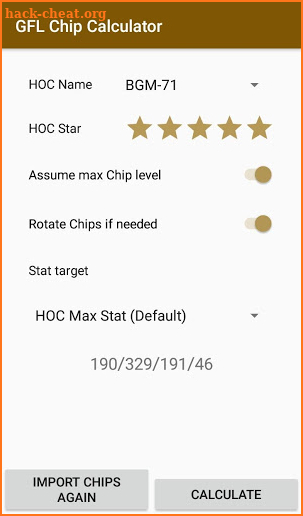 Girls' Frontline Chip Calculator screenshot