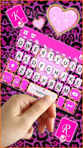 Girly Cheetah Heart Keyboard Theme screenshot