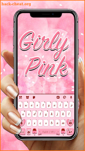 Girly Pink SMS Keyboard Background screenshot