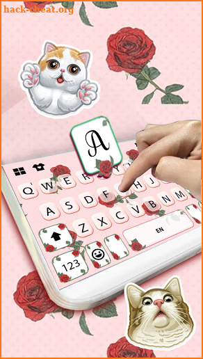 Girly Rose Keyboard Background screenshot