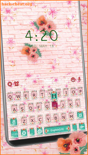 Girly Wall Flower Keyboard Theme screenshot