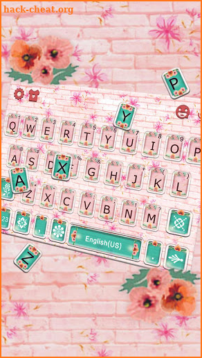 Girly Wall Flower Keyboard Theme screenshot