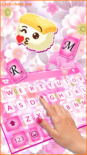 Glamour Pink Flowers Keyboard Background screenshot