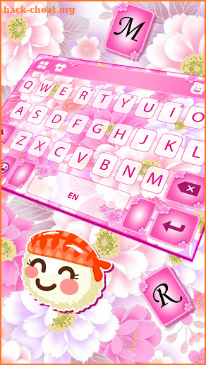 Glamour Pink Flowers Keyboard Background screenshot