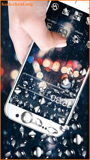 Glass Rain Water Drop Gravity Theme screenshot