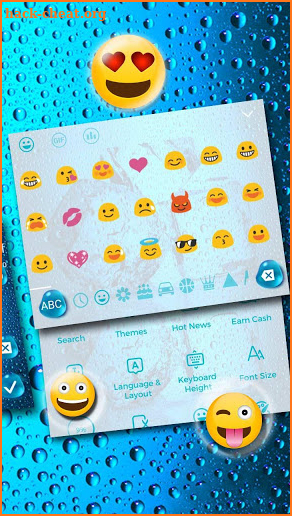 Glass Water Drop Keyboard Theme screenshot