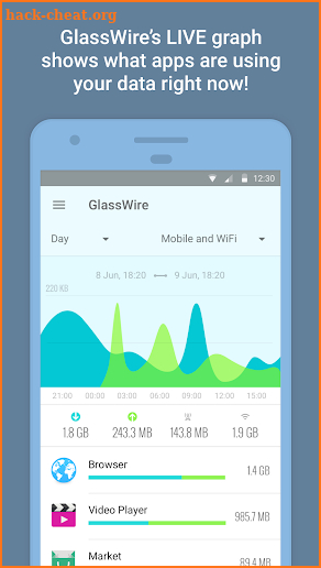 GlassWire Data Usage Monitor screenshot