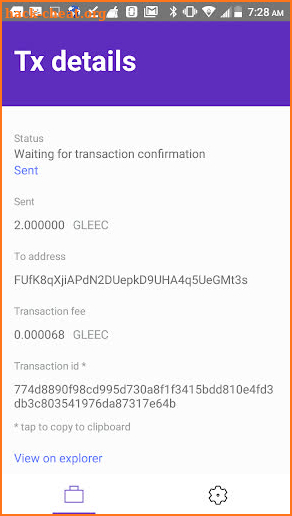 Gleec Wallet screenshot