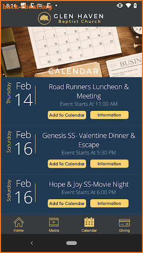 Glen Haven Baptist Church screenshot