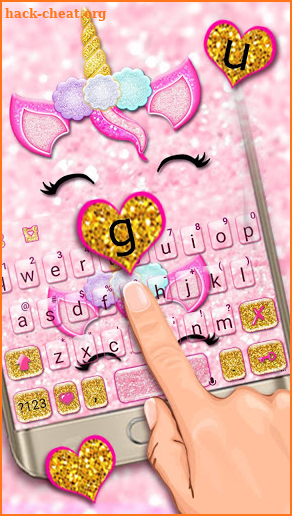 Glisten Unicorn Pinky Keyboard Theme screenshot