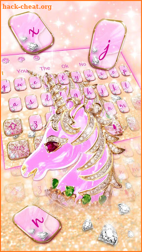 Glistening Pink Diamond Unicorn Keyboard screenshot