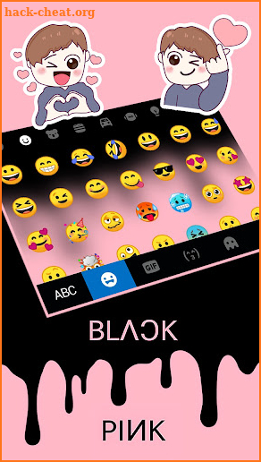 Glitter Black Pink Keyboard Background screenshot