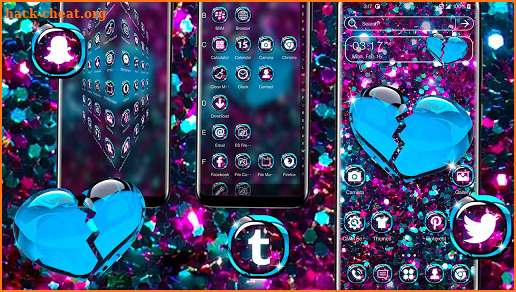 Glitter Broken Heart Theme screenshot