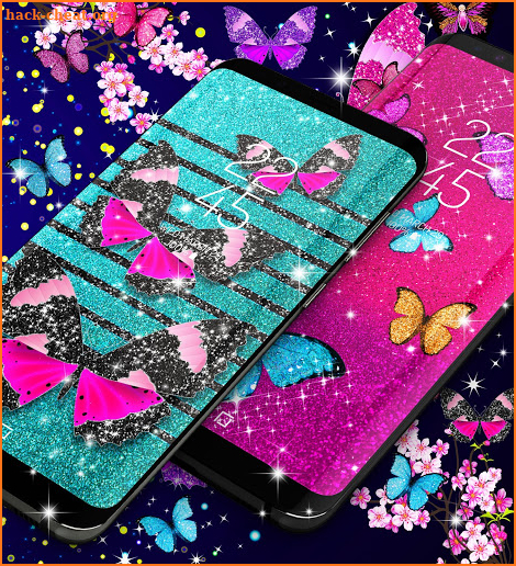 Glitter butterfly live wallpaper screenshot