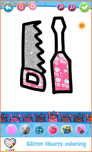 Glitter Construction Tools coloring and drawing screenshot