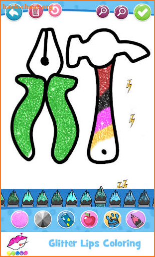 Glitter Construction Tools coloring and drawing screenshot